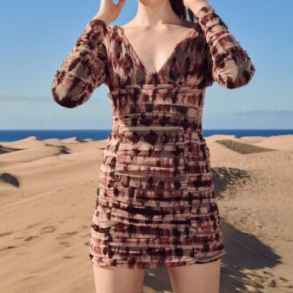 Zara Drapped Tulle Mini Dress ( Size M) - Picture 1 of 2